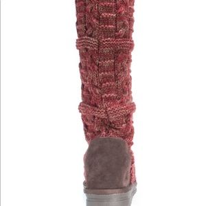 Maroon Mukluk boots